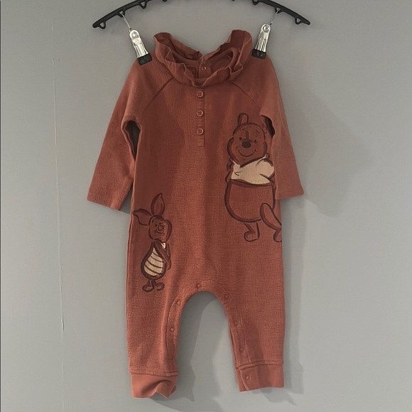 Disney Other - Rust Baby Romper with Cartoon Characters
